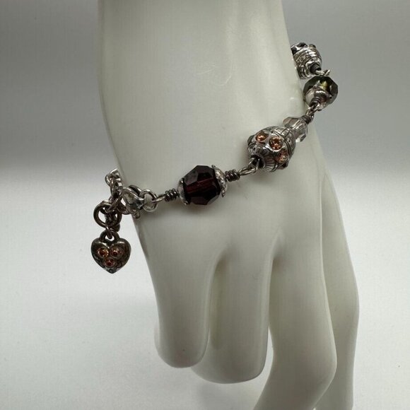 Brighton‎ Jewel Fantasy Beaded Bracelet Silver Tone Faceted Purple Green Beads - Picture 6 of 12